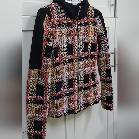 Tonia Debellis hooded plaid jacket. - Picture 2 of 15